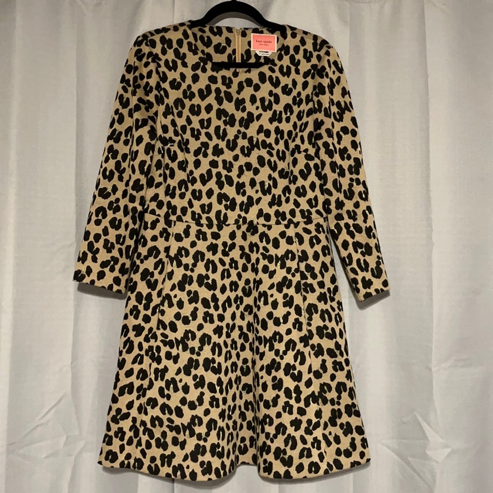 Kate Spade jacquard leopard print dress, Sz 12.